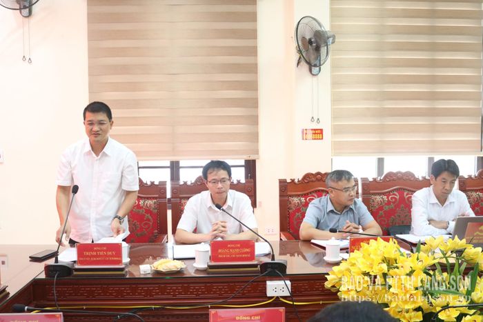 Lãnh đạo xã Đồng Đăng phát biểu tại buổi khảo sát