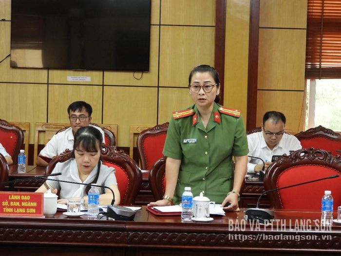 Đại diện Công an tỉnh phát biểu tại cuộc kiểm tra