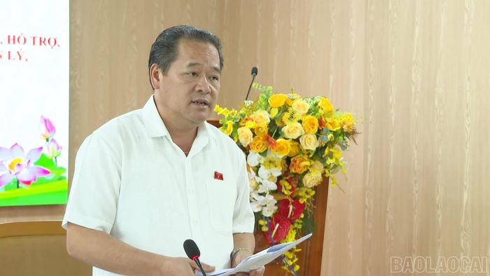 Phó Chủ tịch HĐND tỉnh Lý Bình Minh kết luận tại buổi làm việc.