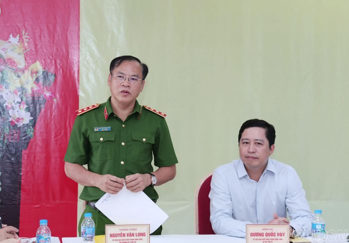 Thượng tướng Nguyễn Văn Long - Thứ trưởng Bộ Công an phát biểu kết luận buổi làm việc.