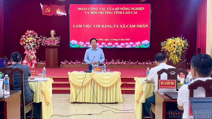 Đồng chí Trần Minh Sáng - Giám đốc Sở Nông nghiệp và Môi trường phát biểu tại buổi làm việc.