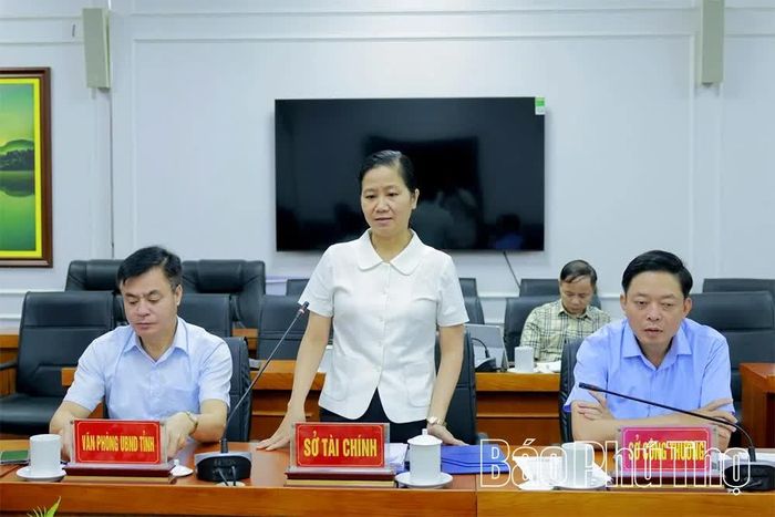 Lãnh đạo Sở Tài chính phát biểu tại hội nghị.