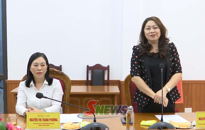Đồng chí Nguyễn Thị Thu Lan phát biểu tại chương trình làm việc.