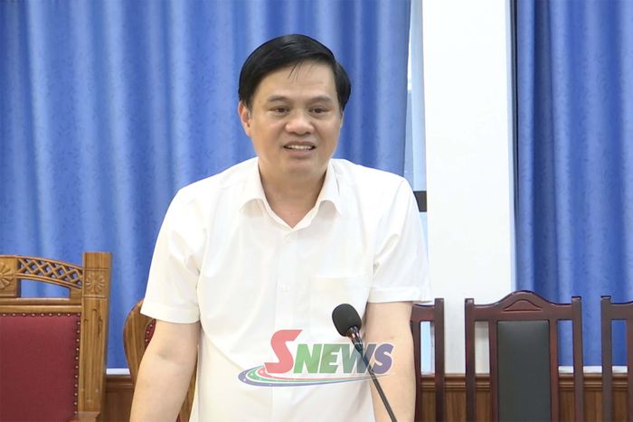 Đồng chí Nguyễn Mạnh Hùng phát biểu tại chương trình làm việc.