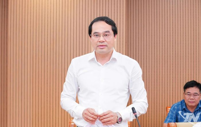Đồng chí Bí thư Tỉnh ủy Thái Nguyên Trịnh Xuân Trường phát biểu.