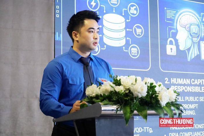 TS. Nguyễn Quốc Khánh, Phó Bí thư chuyên trách Đoàn Thanh niên Bộ Công Thương trình bày các khuyến nghị chiến lược thực thi, đưa ra kết luận và định hướng trong thời gian tới