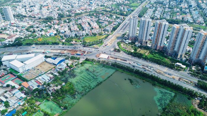 Khu vực dự kiến sẽ là điểm đầu của dự án đường sắt Thủ Thiêm - Long Thành.