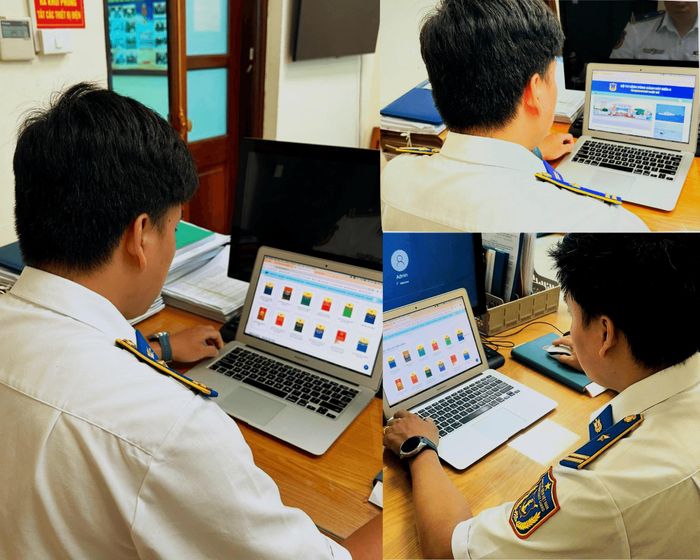 "Tủ sách pháp luật số" mở rộng không gian học tập, nghiên cứu, tra cứu cho cán bộ, chiến sĩ cảnh sát biển. Ảnh: Thanh Điểu