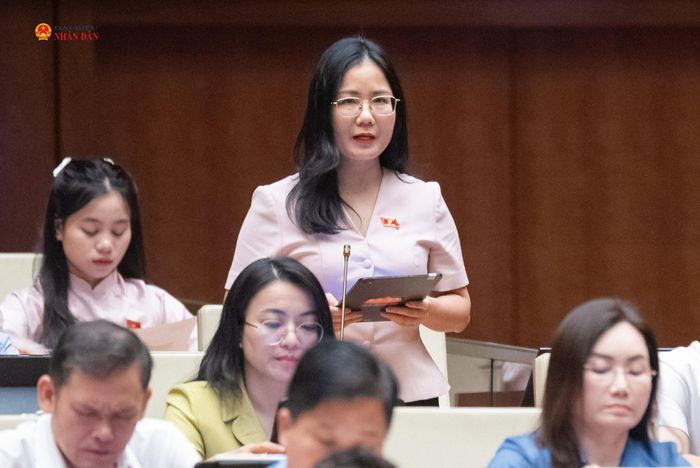 ĐBQH Nguyễn Thị Minh Tú (Nghệ An) phát biểu