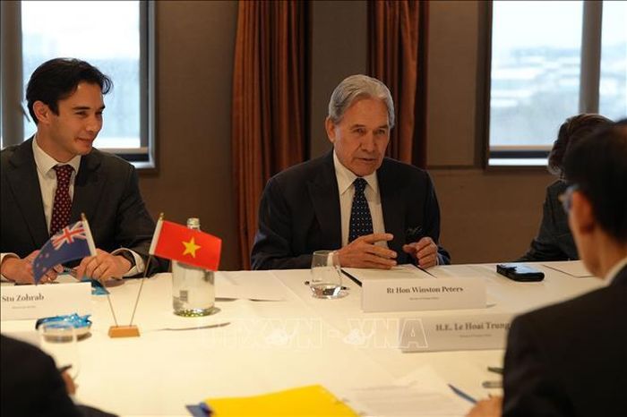 Bộ trưởng Ngoại giao New Zealand Winston Peters tại Hội nghị Bộ trưởng Ngoại giao Việt Nam-New Zealand lần thứ 4. Ảnh: Lê Đạt/PV TTXVN tại châu Đại Dương