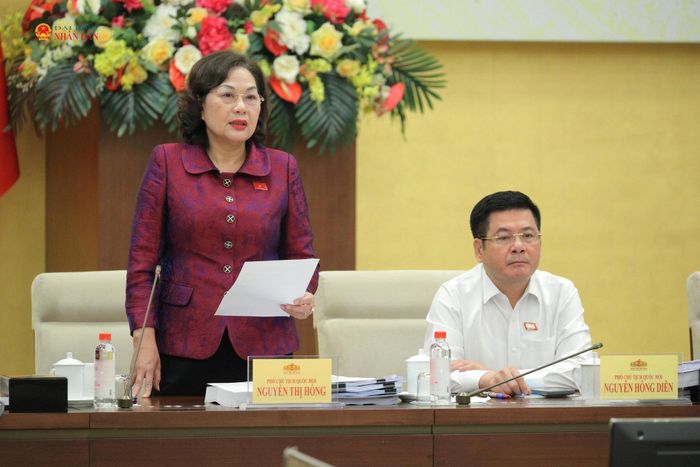 Phó Chủ tịch Quốc hội Nguyễn Thị Hồng phát biểu chỉ đạo tại phiên họp