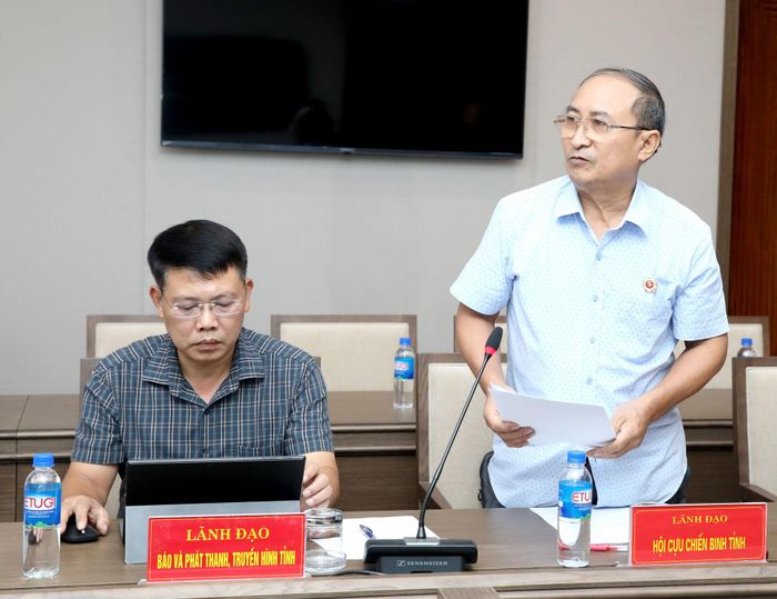 Đại diện Hội Cựu chiến binh tỉnh Lào Cai phát biểu. Ảnh: Tiến Lập