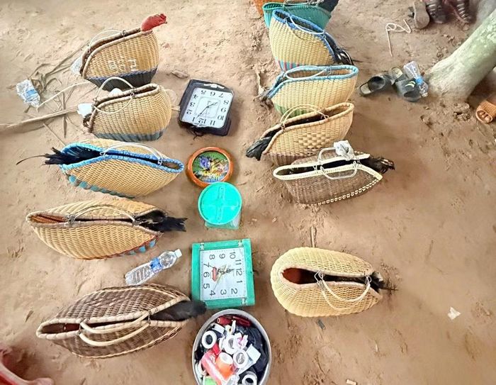Tang vật vụ đá gà, ăn thua bằng tiền.