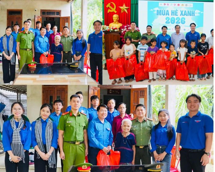 Những phần quà ý nghĩa được Tuổi trẻ Công an TP Huế trao đến các gia đình chính sách, người có công.
