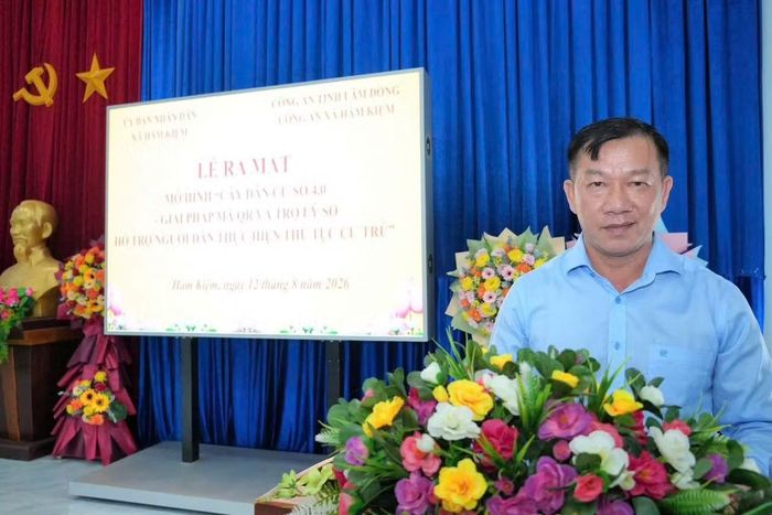  Ông Nguyễn Minh Thi phát biểu tại buổi ra mắt mô hình "cây dân cư số 4.0". 