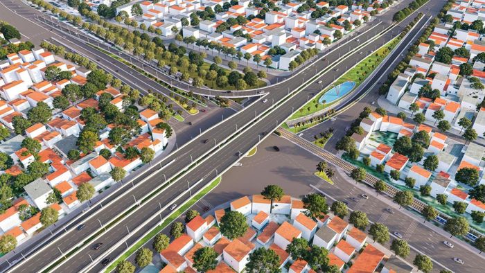 TP.HCM tập trung phát triển hạ tầng giao thông kết nối vùng với khu vực cảng biển Cái Mép, Thị Vải và Cần Giờ để nâng cao năng lực cạnh tranh. Ảnh: Phối cảnh đường Vành đai 2. 