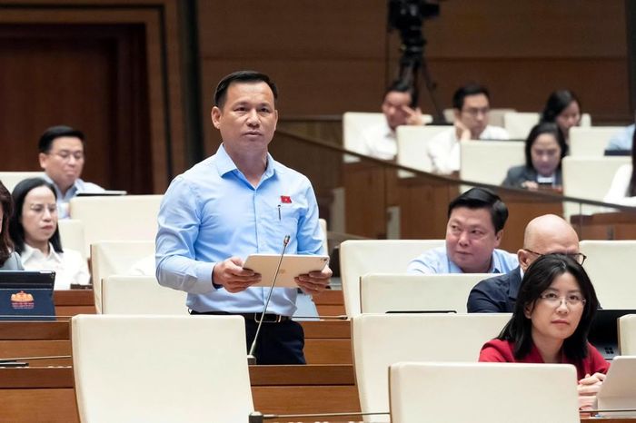 Đại biểu Trần Quang Tâm, Đoàn ĐBQH tỉnh Đắk Lắk phát biểu. Ảnh: quochoi.vn