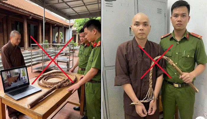 Những hình ảnh sai sự thật lan truyền trên mạng xã hội. (Ảnh: Công an tỉnh Phú Thọ)