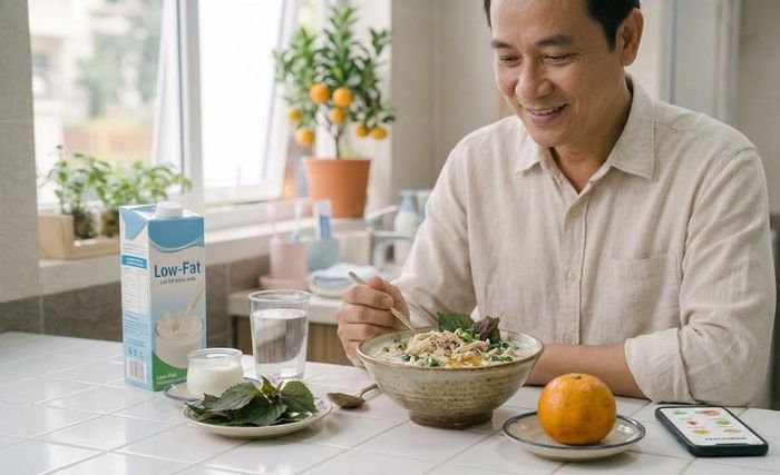 Cháo gà - một bữa sáng lành mạnh cung cấp đủ dinh dưỡng, có lợi cho người bệnh gout. Ảnh minh họa AI