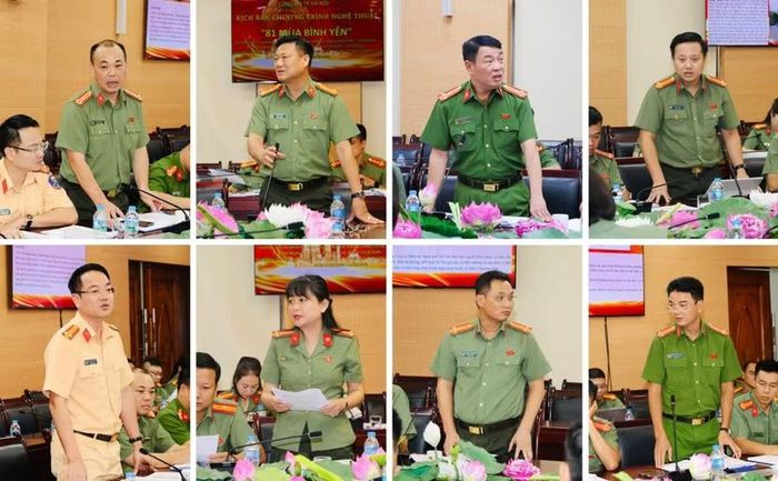Đại diện các đơn vị báo cáo công tác chuẩn bị, cùng nhau rà soát các mảng việc liên quan