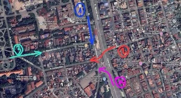 Các phương tiện đi từ đê Nguyễn Khoái bị cấm rẽ trái xuống đường Trần Khánh Dư, đồng thời tổ chức lại giao thông các tuyến phố trong khu vực