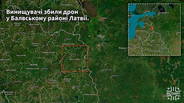 Sau 4 giờ sáng, Quân đội Latvia báo cáo về "mối đe dọa trên không phận" ở 4 khu vực biên giới với Belarus và Nga. Khoảng nửa giờ sau, họ thông báo đã tiêu diệt máy bay không người lái.