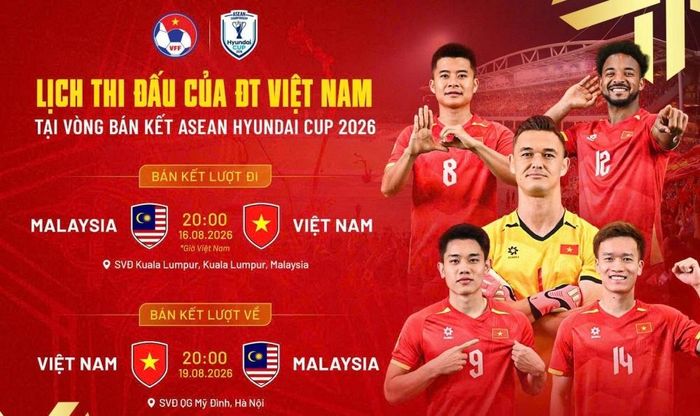 Lịch đấu bán kết của Việt Nam và Malaysia. Đồ hoạ: VFF.