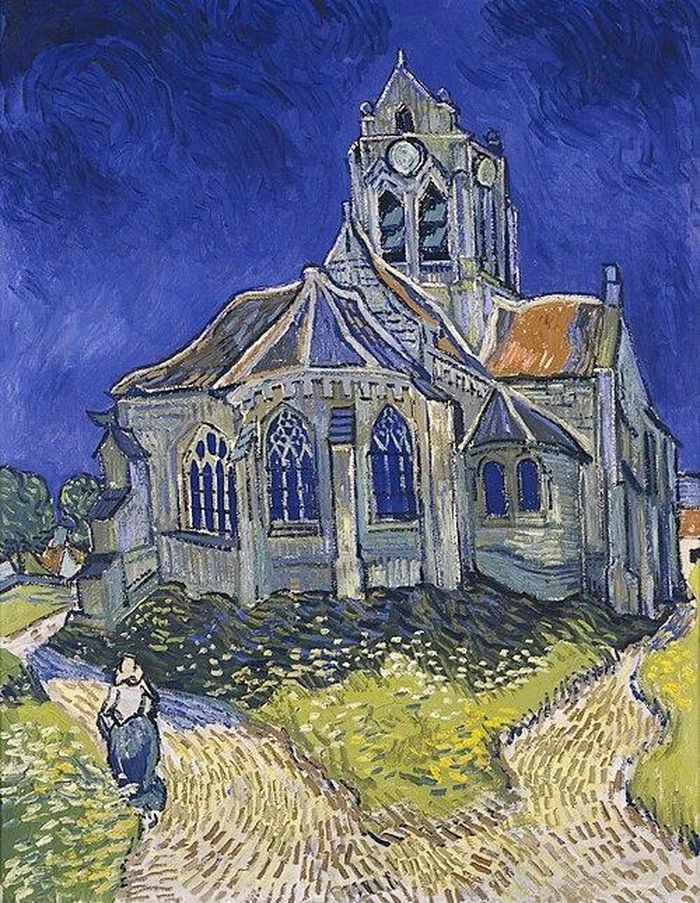  Bức tranh Nhà thờ Auvers-sur-Oise của danh họa Vincent van Gogh được vẽ vào năm 1890. Ảnh: wikipedia. 