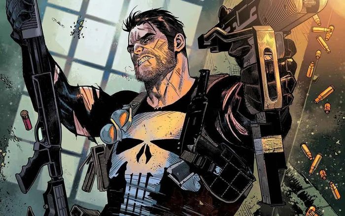  Trong những bộ truyện gần đây, Punisher vẫn giữ hình tượng đặc trưng: cơ thể rắn chắc, gương mặt đầy thương tích và bộ trang phục gắn với biểu tượng đầu lâu, nhưng cách thể hiện đã trở nên thô ráp, dữ dằn và già nua hơn. Ảnh: CBR. 