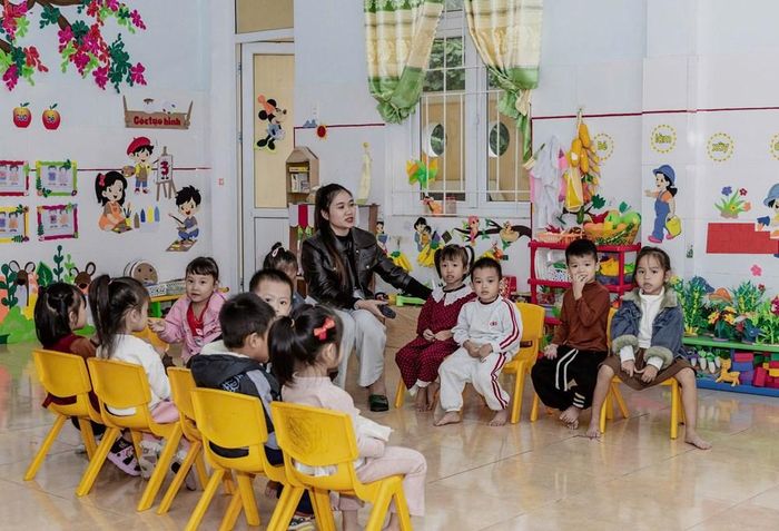 Một lớp học của trẻ 5 tuổi ở xã Kim Điền tỉnh Quảng Trị