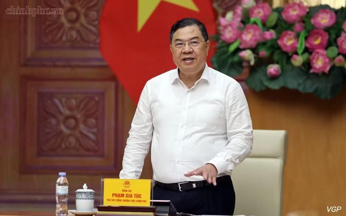 Phó Thủ tướng Thường trực Phạm Gia Túc chủ trì hội nghị rà soát các biện pháp thúc đẩy xuất khẩu, kiểm soát nhập siêu. (Ảnh: chinhphu.vn/Phương Nguyên)