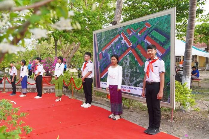 Học sinh vùng biên An Giang trong ngày khởi công Trường phổ thông nội trú liên cấp Tiểu học và THCS Ba Chúc ngày 19/3/2026.