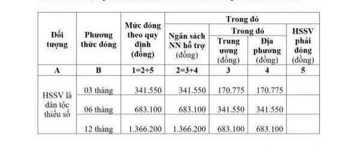 Học sinh, sinh viên dân tộc thiểu số được hỗ trợ 100% phí BHYT.