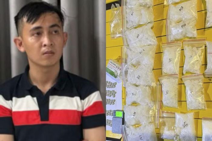Lực lượng chức năng bắt giữ Phan Văn Phóng cùng tang vật là số lượng lớn ma tuý.
