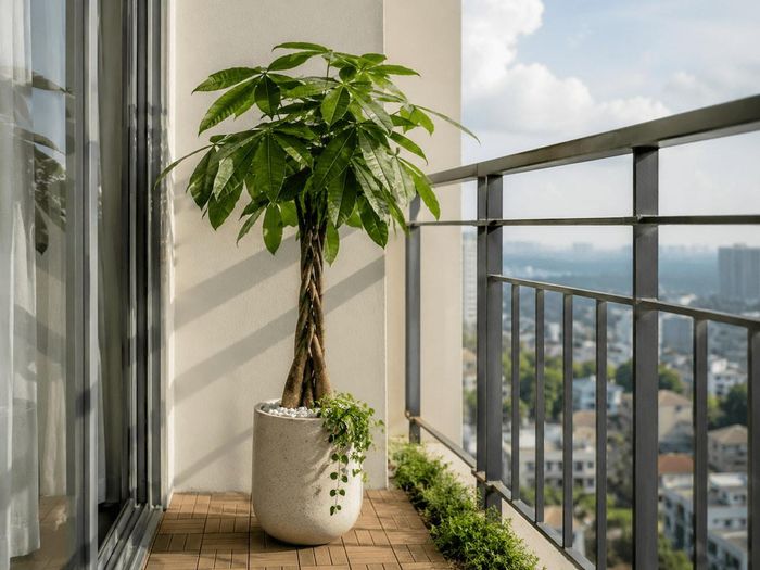 Cây kim ngân xoắn trồng ban công.