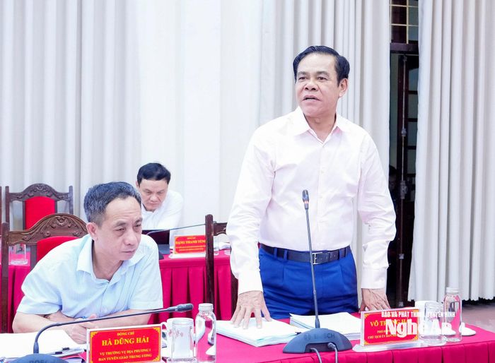 Đồng chí Võ Trọng Hải - Phó Bí thư Tỉnh ủy, Chủ tịch UBND tỉnh phát biểu. Ảnh: Phạm Bằng