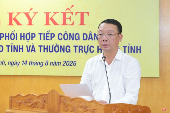 Đồng chí Phan Thiên Định – Phó Bí thư Tỉnh ủy, Chủ tịch UBND tỉnh phát biểu tại lễ ký kết.