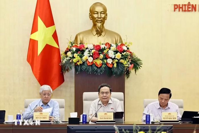 Chủ tịch Quốc hội Trần Thanh Mẫn phát biểu. (Ảnh: Doãn Tấn/TTXVN)
