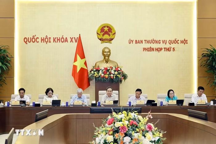 Chủ tịch Quốc hội Trần Thanh Mẫn chủ trì phiên họp. (Ảnh: Doãn Tấn/TTXVN)