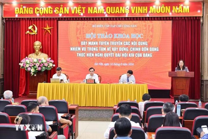 Quang cảnh Hội thảo khoa học về đổi mới tuyên truyền xây dựng Đảng. (Ảnh: Minh Đức/TTXVN)