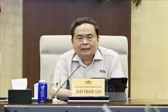 Chủ tịch Quốc hội Trần Thanh Mẫn phát biểu.