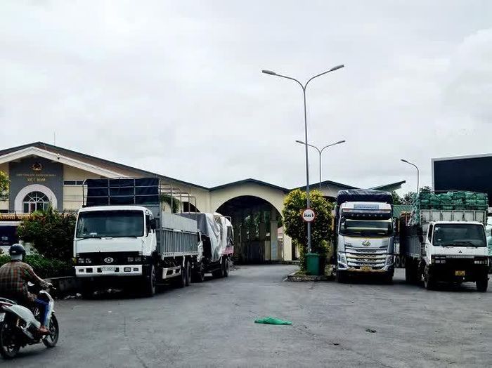 Cửa khẩu quốc tế Tịnh Biên (An Giang) tấp nập với hàng trăm lượt xe tải chở hang hóa qua lại biên giới.