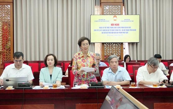 PGS.TS Bùi Thị An phát biểu tại hội nghị. Ảnh: Lê Dung.