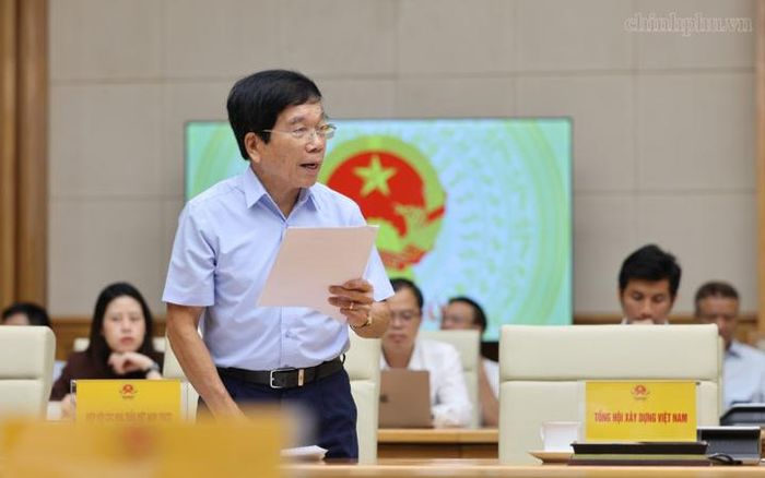 Chủ tịch Hiệp hội Nhà thầu xây dựng Nguyễn Quốc Hiệp phát biểu - Ảnh: chinhphu.vn/Phương Nguyên