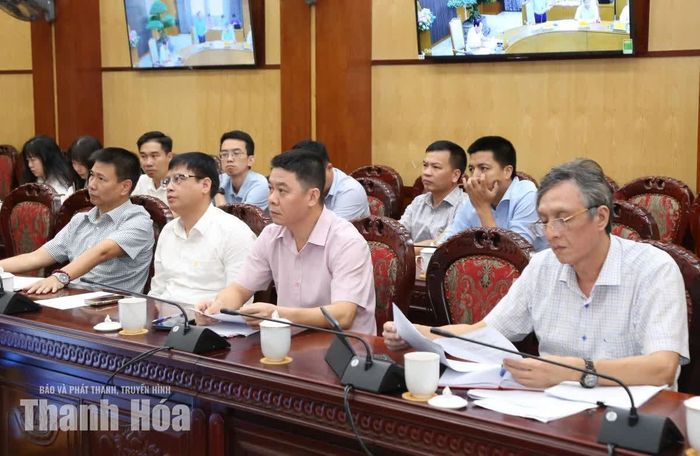 Các đại biểu dự hội nghị tại điểm cầu tỉnh Thanh Hóa.