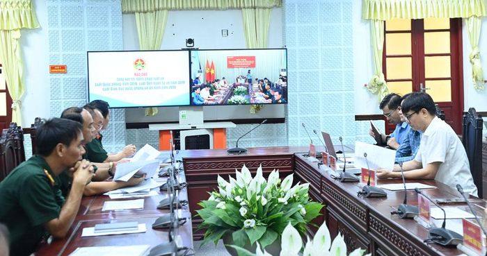 Các đại biểu dự hội nghị trực tuyến tại điểm cầu tỉnh Bắc Ninh.