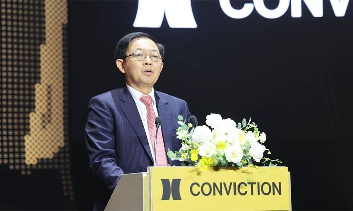 Phó Thủ tướng Chính phủ Hồ Quốc Dũng phát biểu tại phiên khai mạc Conviction 2026.
