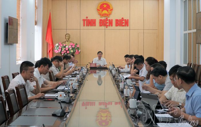 Đại biểu tham dự hội nghị tại điểm cầu Điện Biên.