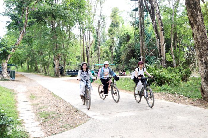 Khách du lịch trải nghiệm tại Vườn quốc gia Cát Tiên.