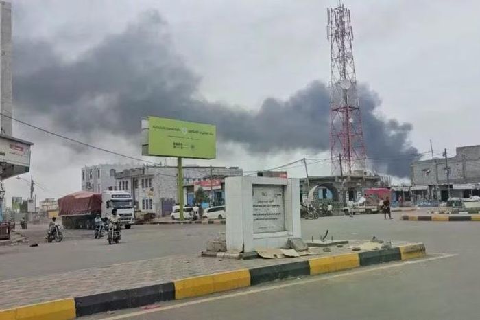  Hình ảnh được cho là hiện trường sau vụ tấn công của Houthi vào Yemen. Ảnh: Anadolu 